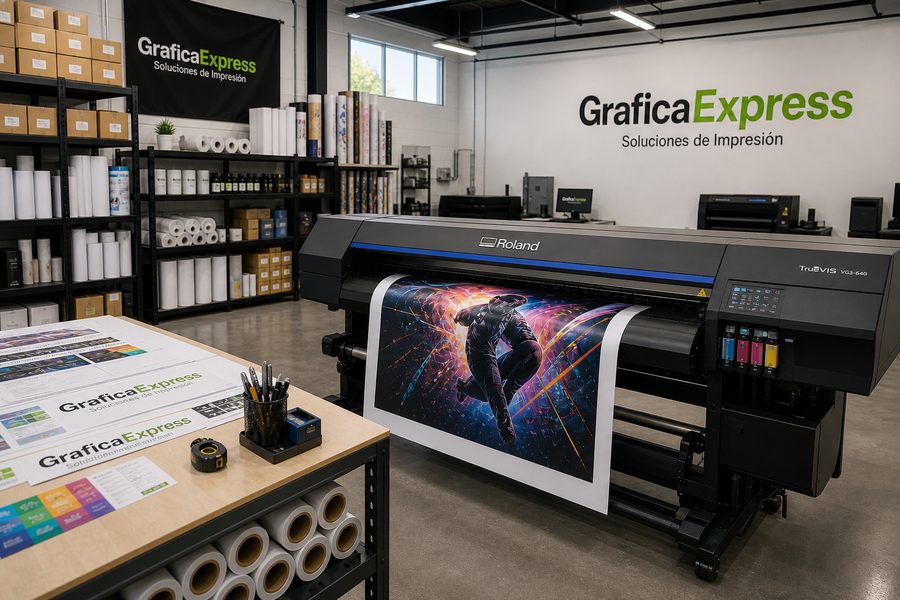 Plotter industrial en operación